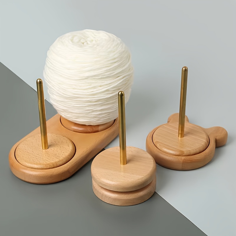 Wooden Yarn Holder For Knitting And Crocheting Rotatable - Temu