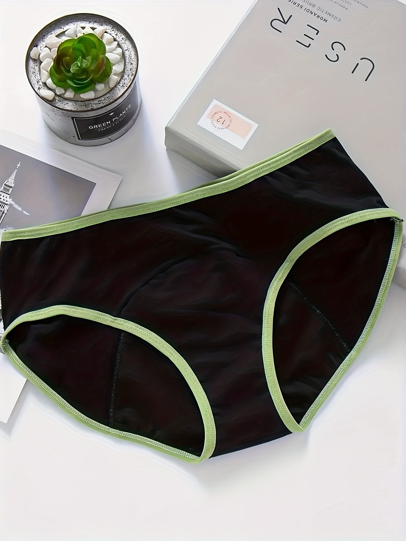 Plus Size Sexy Panties Set Women's Plus Contrast Trim Leak - Temu