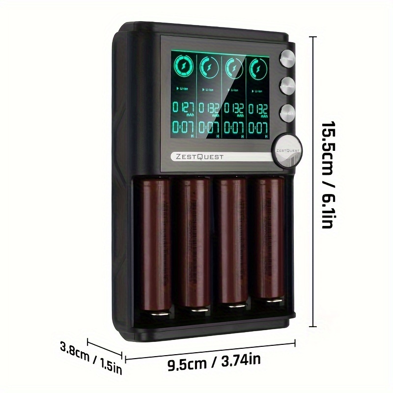 Chargeur universel de batterie LCD 8 baies pour piles