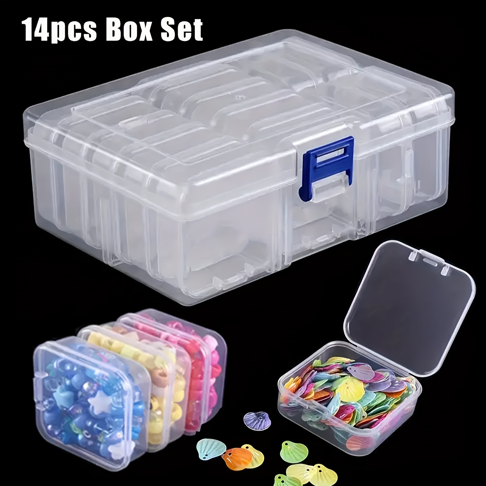 GMMGLT 42pcs Diamond Painting Drill Storage Container, Beads Organizer Storage Case, Jewelry Drill Storage Boxes, Plastic Organizer Box, Organizer Box for