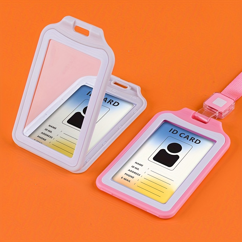 New Badge Portable Double-Sided Transparent Employee Plastic ID Card Holder  