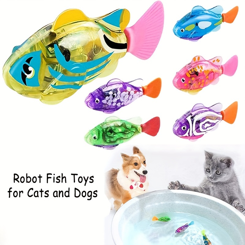 1 pc chat jouets interactif Robot poisson LED éclairé eau activé chat  électrique natation poisson jouet - Temu Belgium