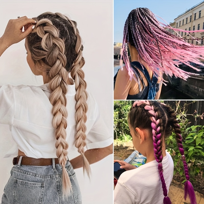 elegant 22 inch 60g kanekalon synthetic hair extensions jumbo braid   straight twist braid for women high temperature fiber natural look hairpiece details 0