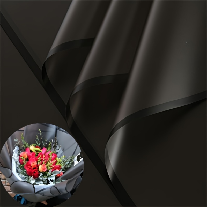20 Sheets, Black Gift Wrapping Paper, Matte Paper With Magic Edges,  Waterproof Semi-transparent Rose Flower Shop, Korean-style Flower Art  Bouquet Gift