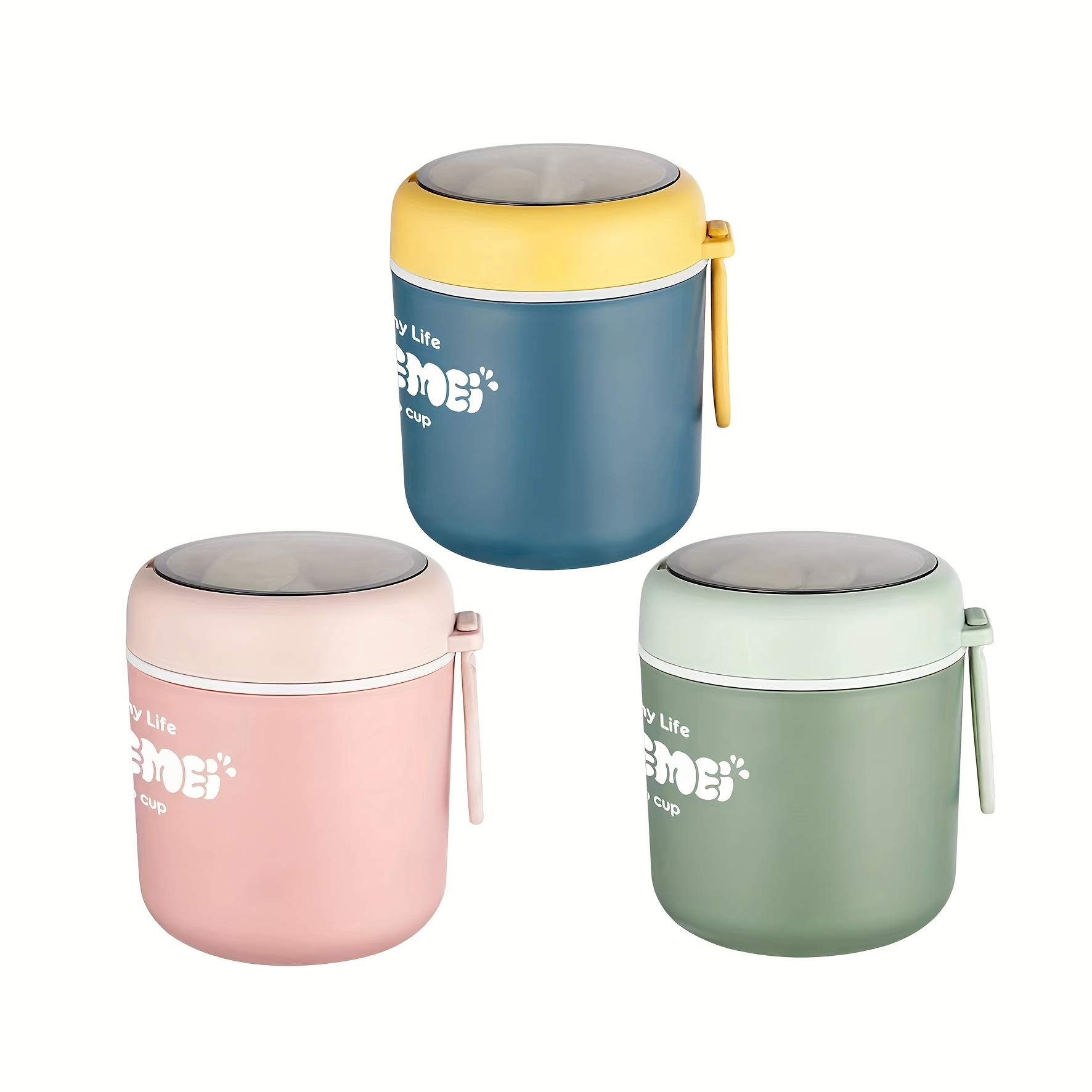 FUNOMOCYA 1 Set Thermal lunch box vacuum container soup bowls with lids  milk container insulated lunch container cereal straws insulated soup