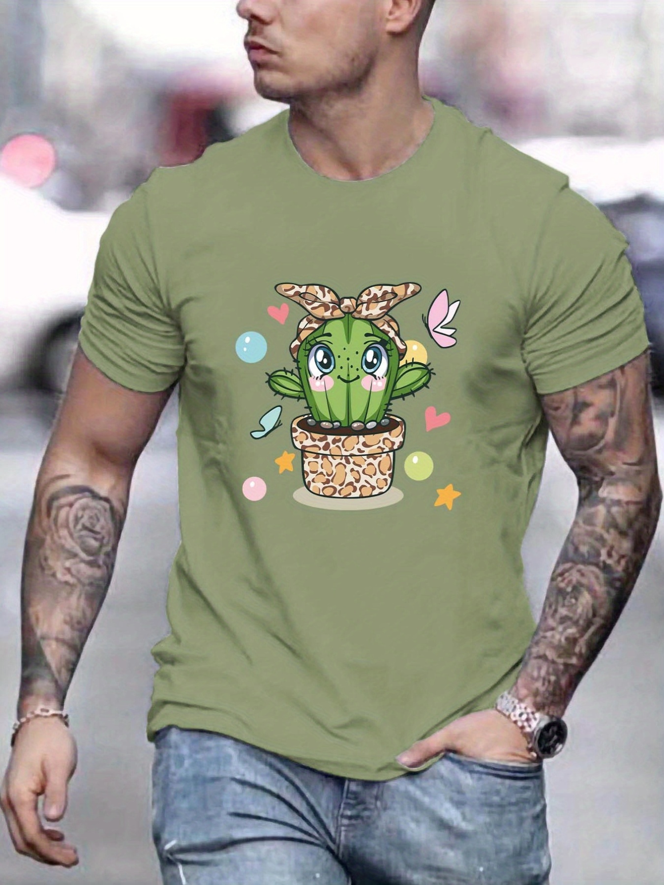 Men's Casual cactus Jack T-shirt, Trendy Round Neck Tee For Summer - Temu