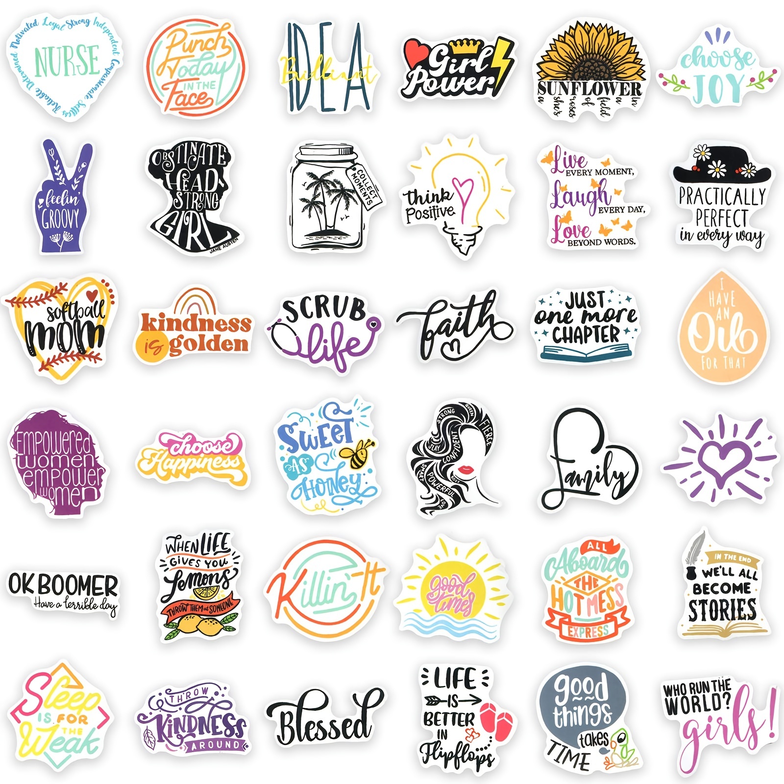 10/20/50pcs Inspirational Quote Stickers Vision Board Motivational Sticker  for Adults Teens Students Teachers Aesthetic Decals