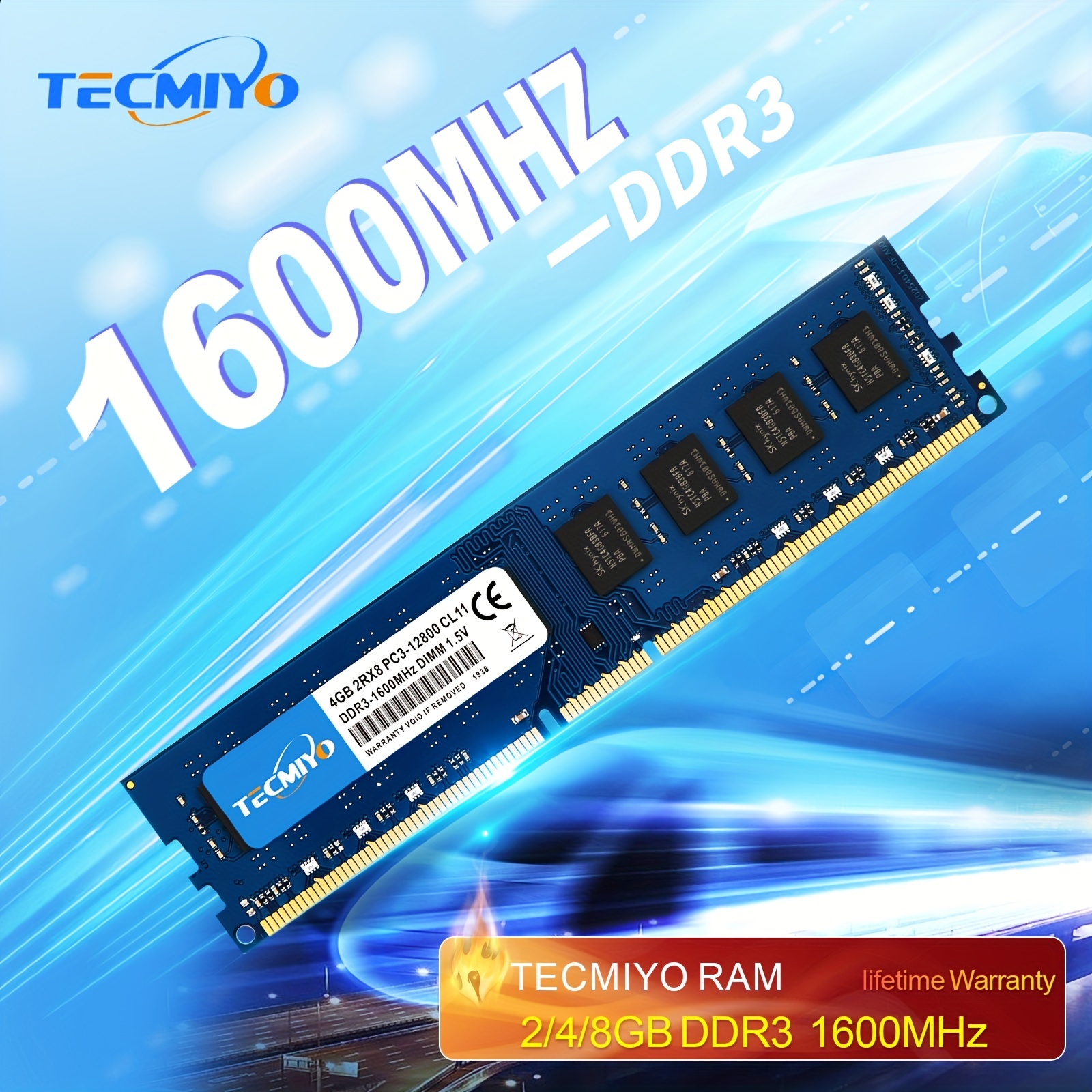 Kingston 8GB DDR3L1600MHz PC3L-12800S 1.35V KVR16LS11/8 Laptop Memory RAM  Blue