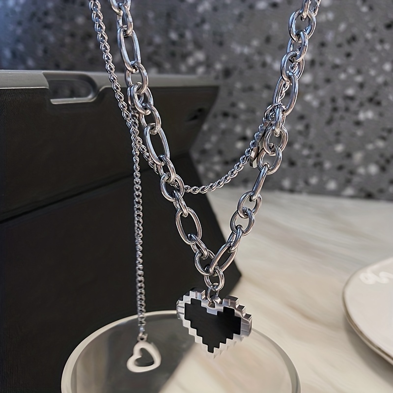 【BLACKPURPLE】Guerlande Heart B Chain Necklace BLACKPURPLE】Guerlande Heart B Chain Necklace (BLACKPURPLE