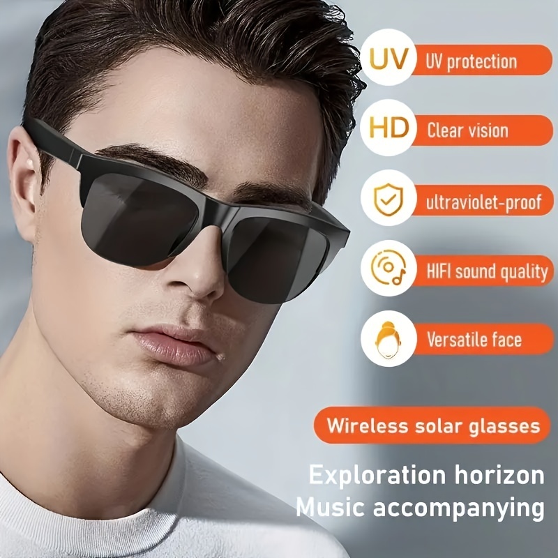 Gafas inteligentes inalámbricas BT con filtro de luz azul, gafas de audio,  micrófono integrado, asistente de voz táctil, gafas magnéticas impermeables