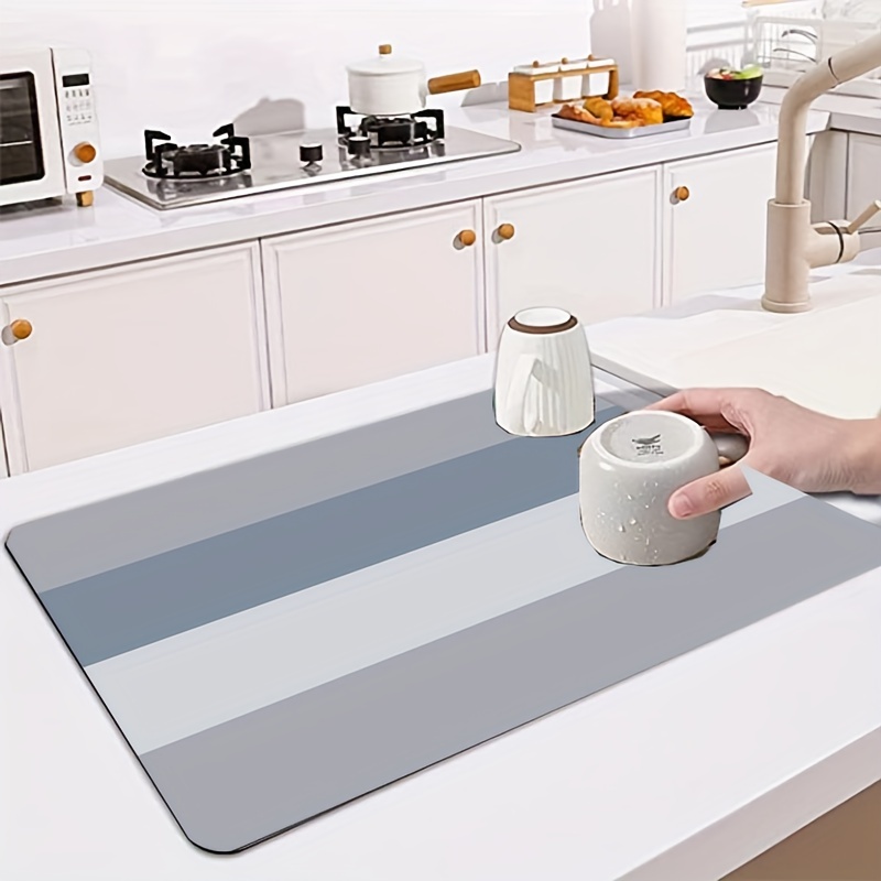 Dish Drying Mat Geometric Soft Diatom Technology Cloth - Temu