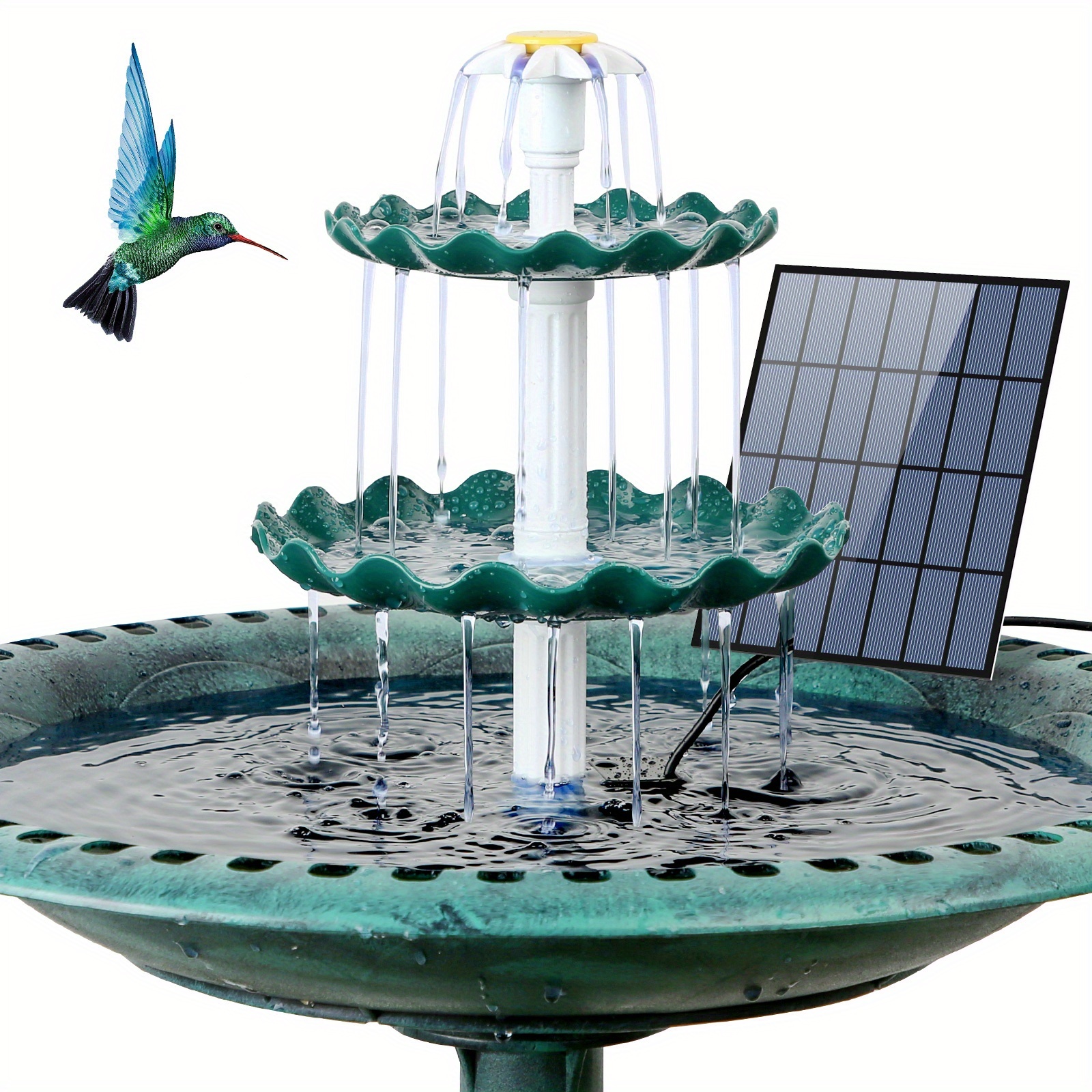 

1 Set Solar Fountain For Bird Bath, Solar Panel, 3 Tiered Bird Bath With 3.5w Solar Pump, Detachable Diy Solar Fountain, Suitable For Bird Bath, Garden, Ponds, Pool, Fish Tank, Aquarium And Outdoor
