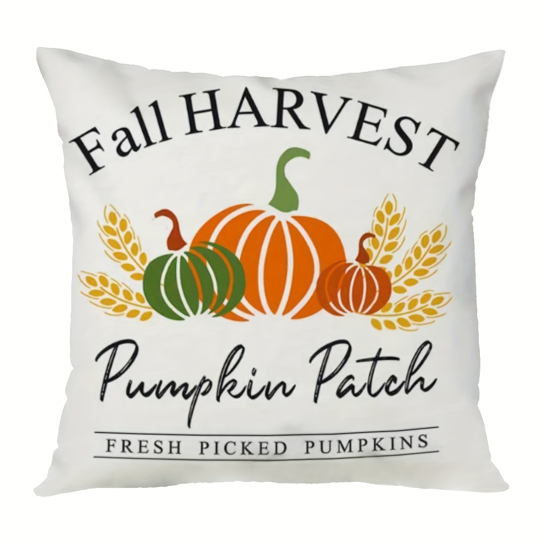 Fall Decorative Throw Pillow Covers Pumpkins Thankful - Temu