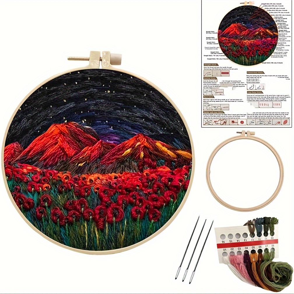Embroidery Kits Adult Beginner Embroidery Kits Diy Cross - Temu