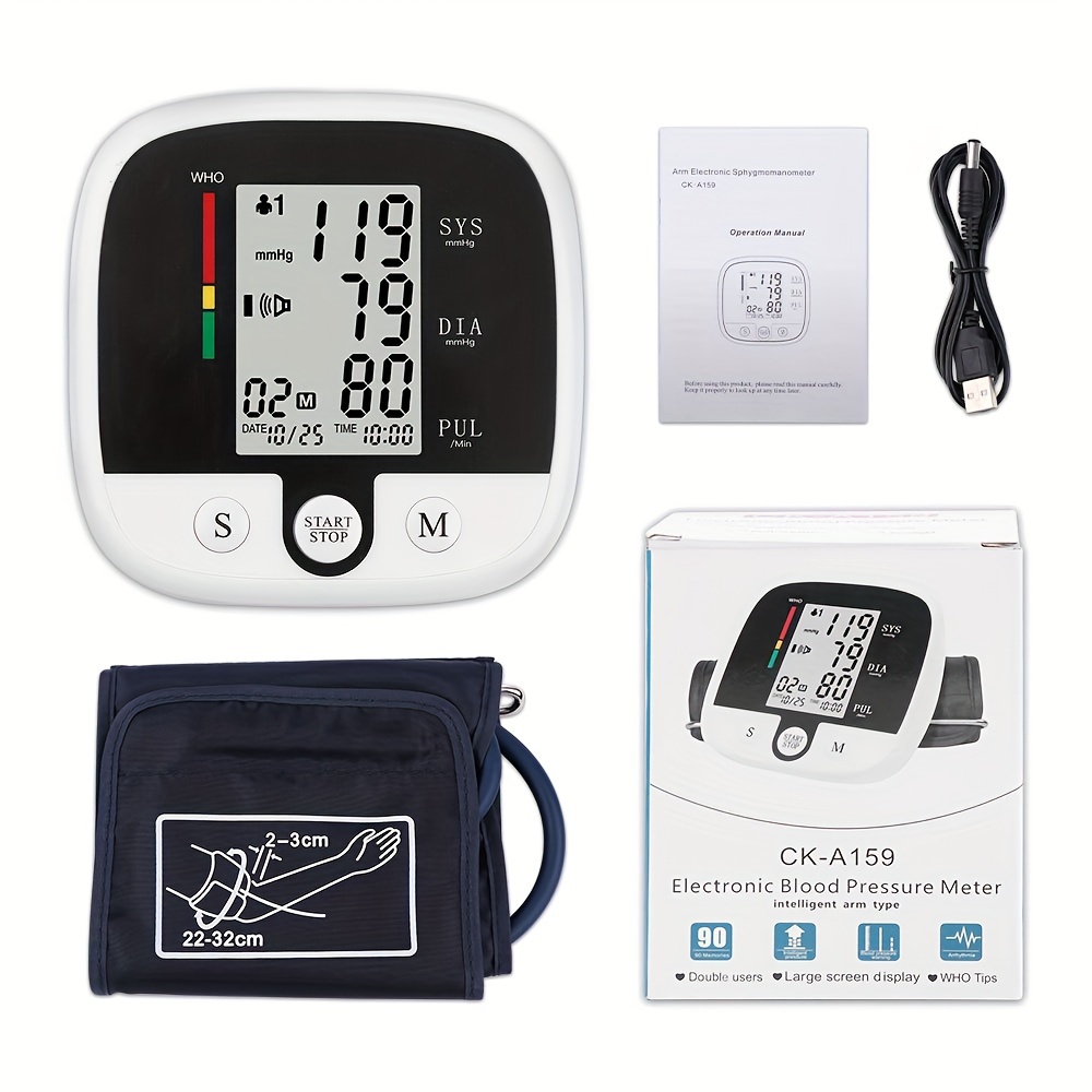 Professional Blood Pressure Monitor With Voice Large Display - Temu