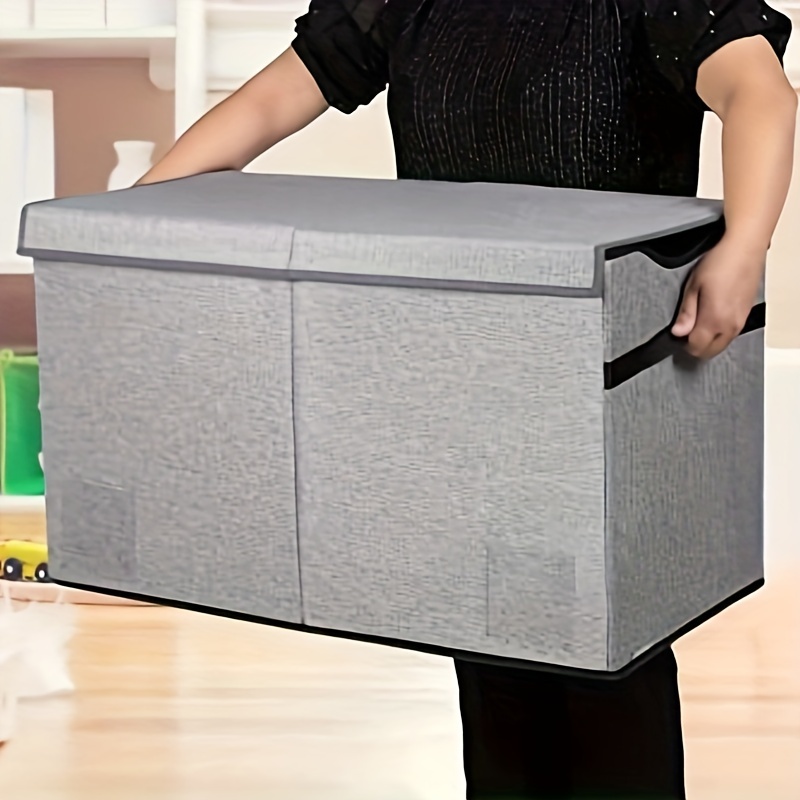 Cajas de Almacenaje Juguetes con Tapa - Caja de Almacenamiento Para Niños  83L Cajas Organizadoras de Tela Plegable con Asa para Juguetes Ropa Libros  Dormitorio ((Cuadros Grises) : : Bebé