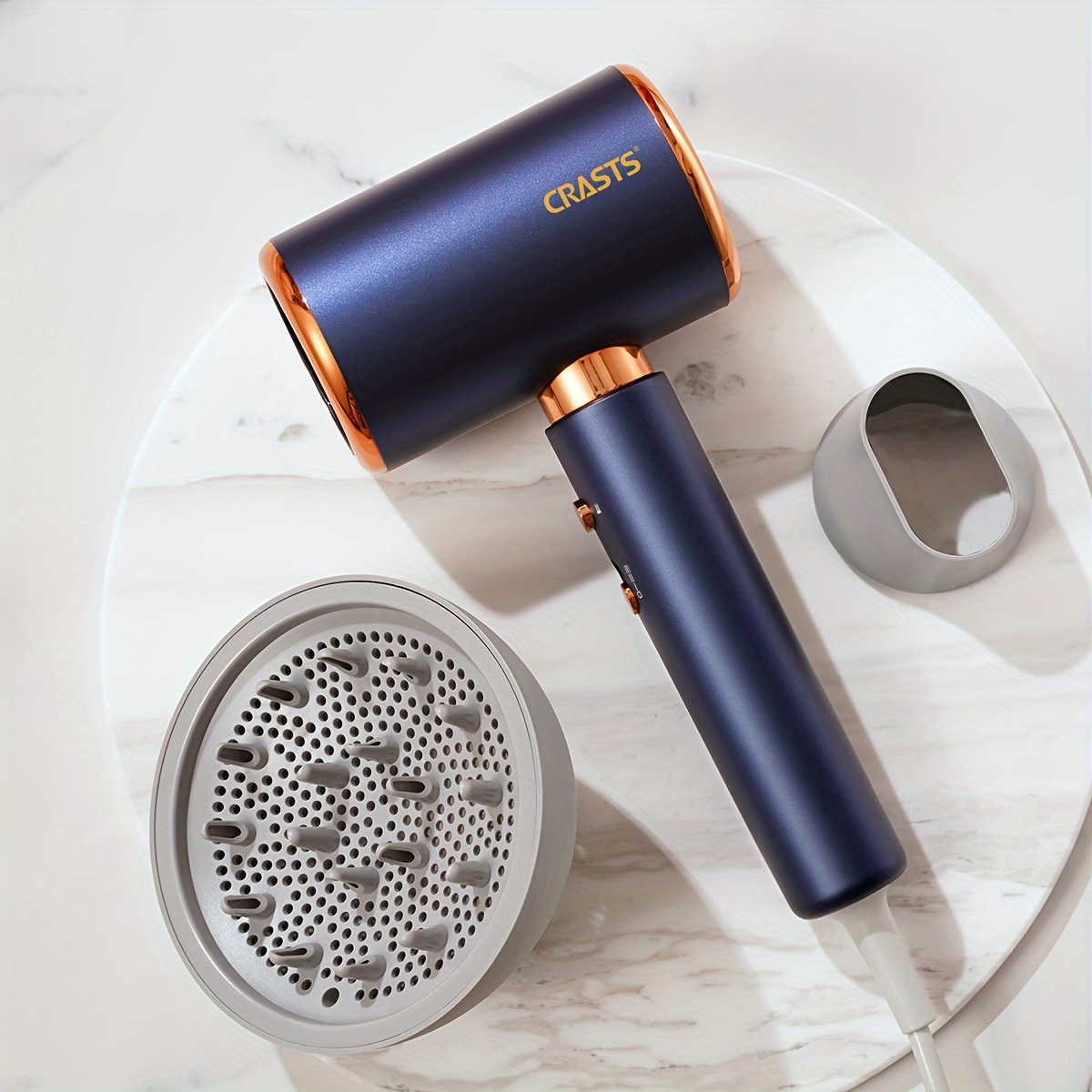 

Blue Hair Dryer, Negative Ion Hair Care Dryer With Blue Light Hot And Cold Wind, Hair Dryer With Diffuser