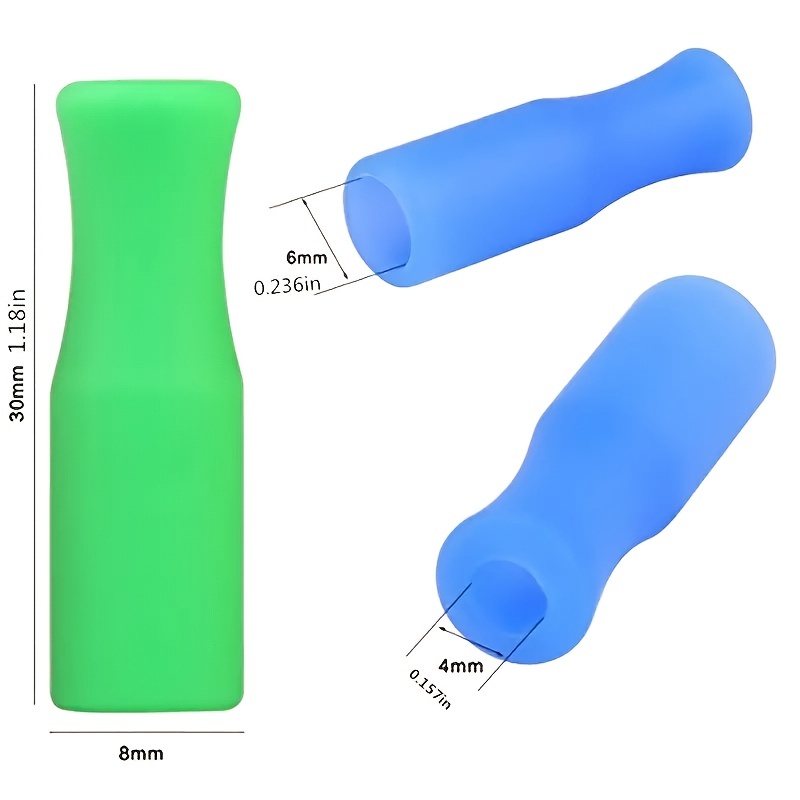 Food Grade Silicone Straw Tips - Reusable Covers For Stainless Steel Straws  - Solid Color Plugs For Hygienic Drinking - Durable - Temu