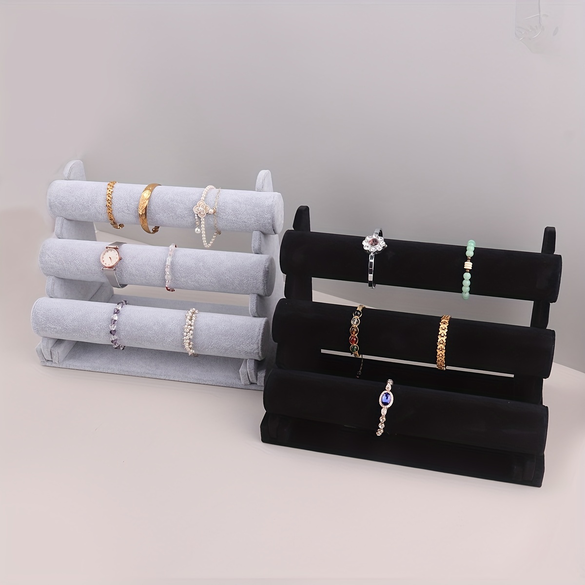 Desktop 3 layer Bracelet Rack Velvet Bracelet Storage - Temu