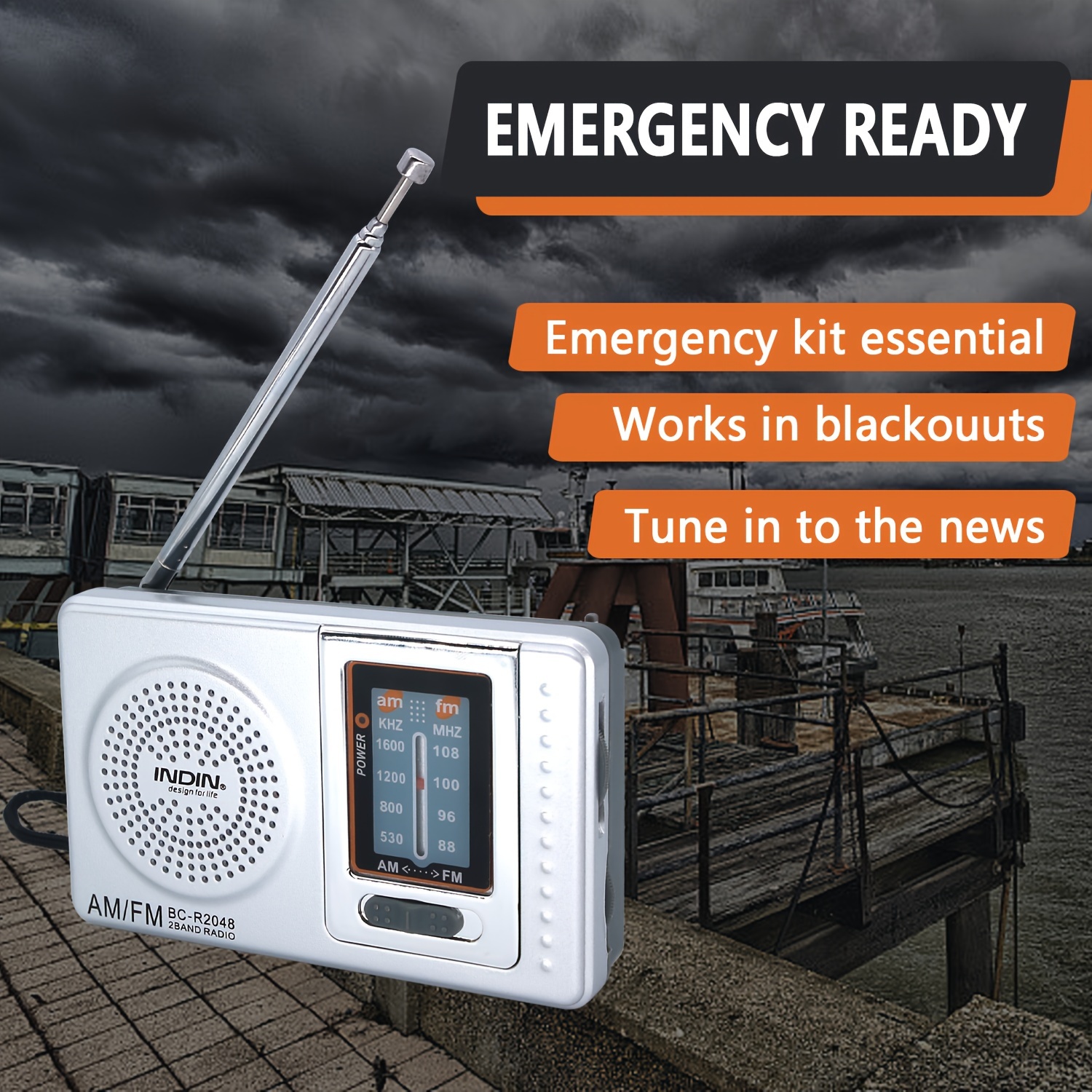 Auto NOAA Radio meteorológica de emergencia solar con manivela de mano  funciona con pilas, radio de onda corta AM FM portátil y radio despertador