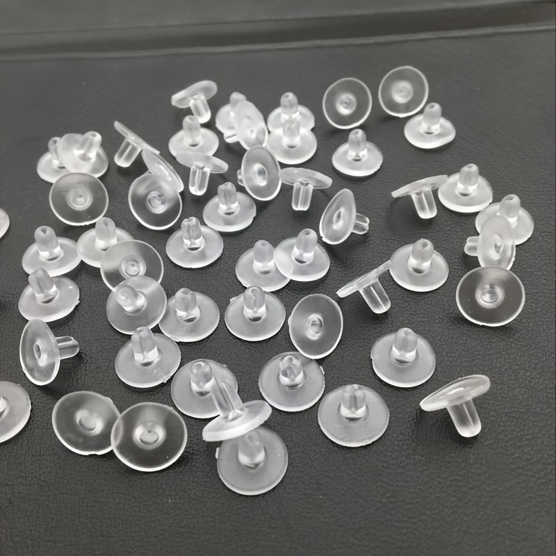 100pcs/lot 11mm Silicone Rubber Earring Clasps, Ear Nuts, Earrings Jewelry  Accessories Plugs, Earring Back Ear Stud Findings For DIY Crafting Jewelry