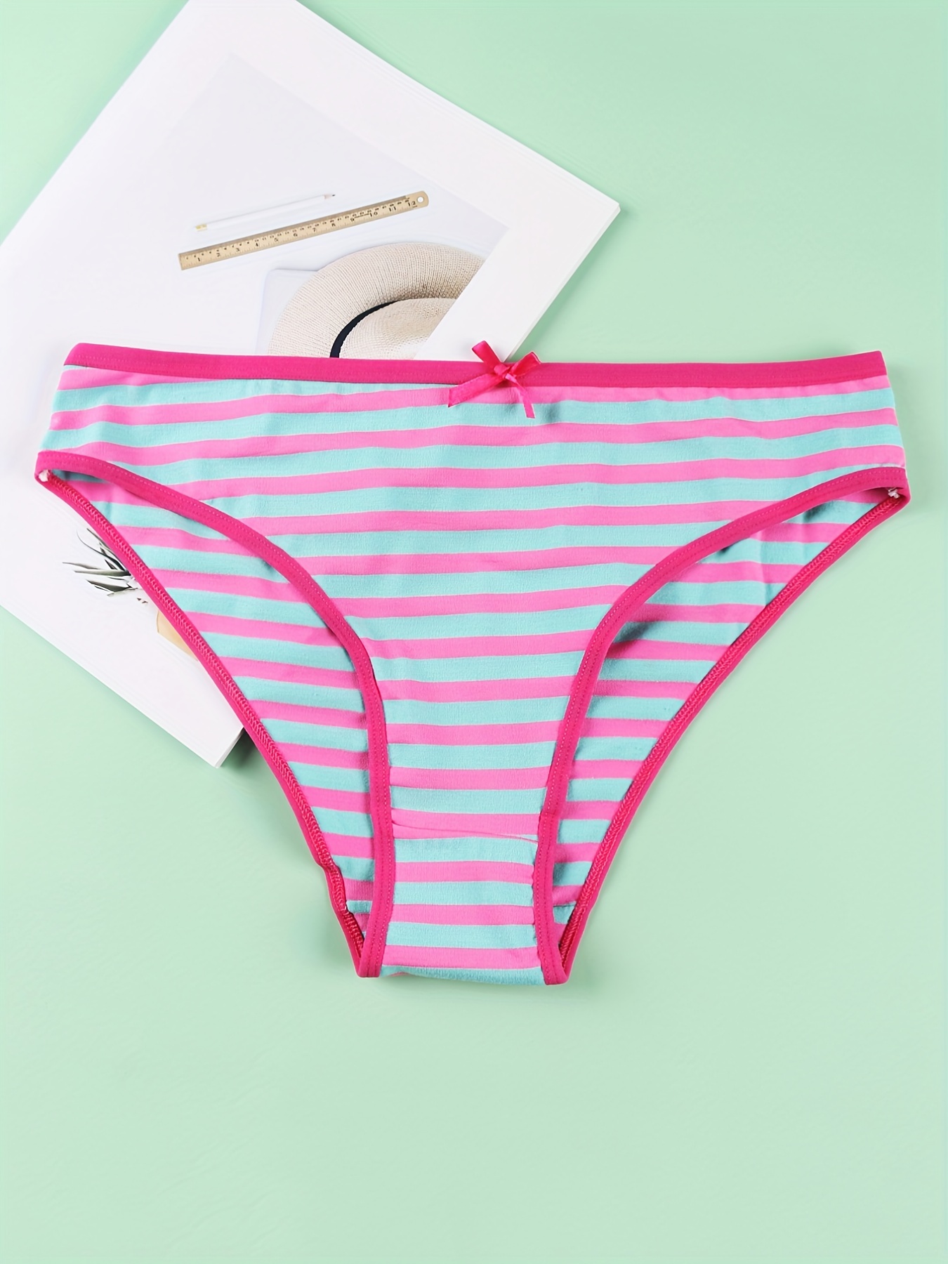 1pc Women's Underwear Cute Bowknot Mid-rise Triangle Panties