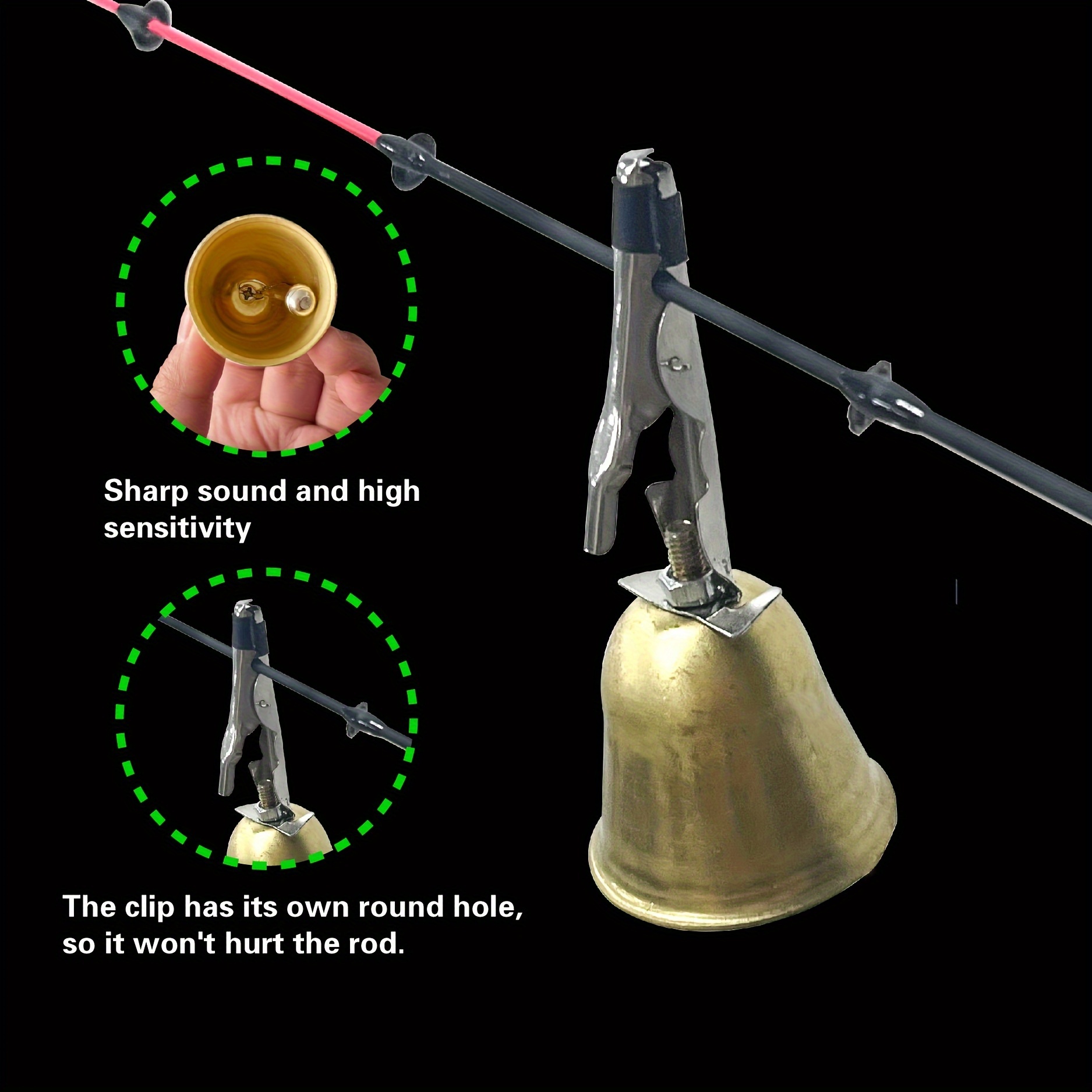Fishing Rod Alarm Bells Fishing Bite Indicators Clamps - Temu