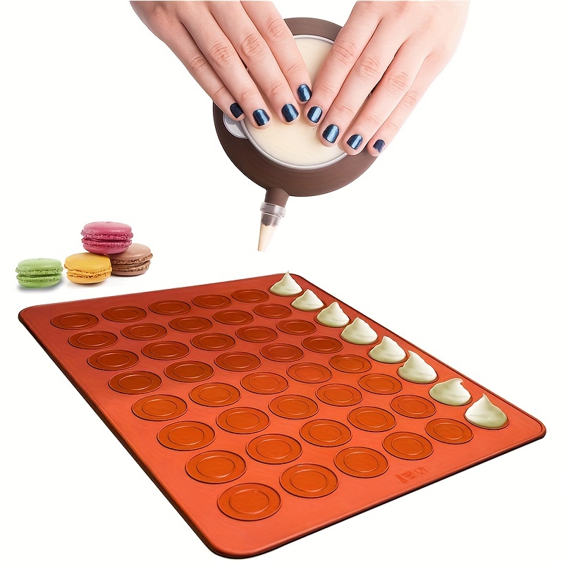 1pc 48-cavity Macaron Silicone Mat, Silicone Cake Baking Mat