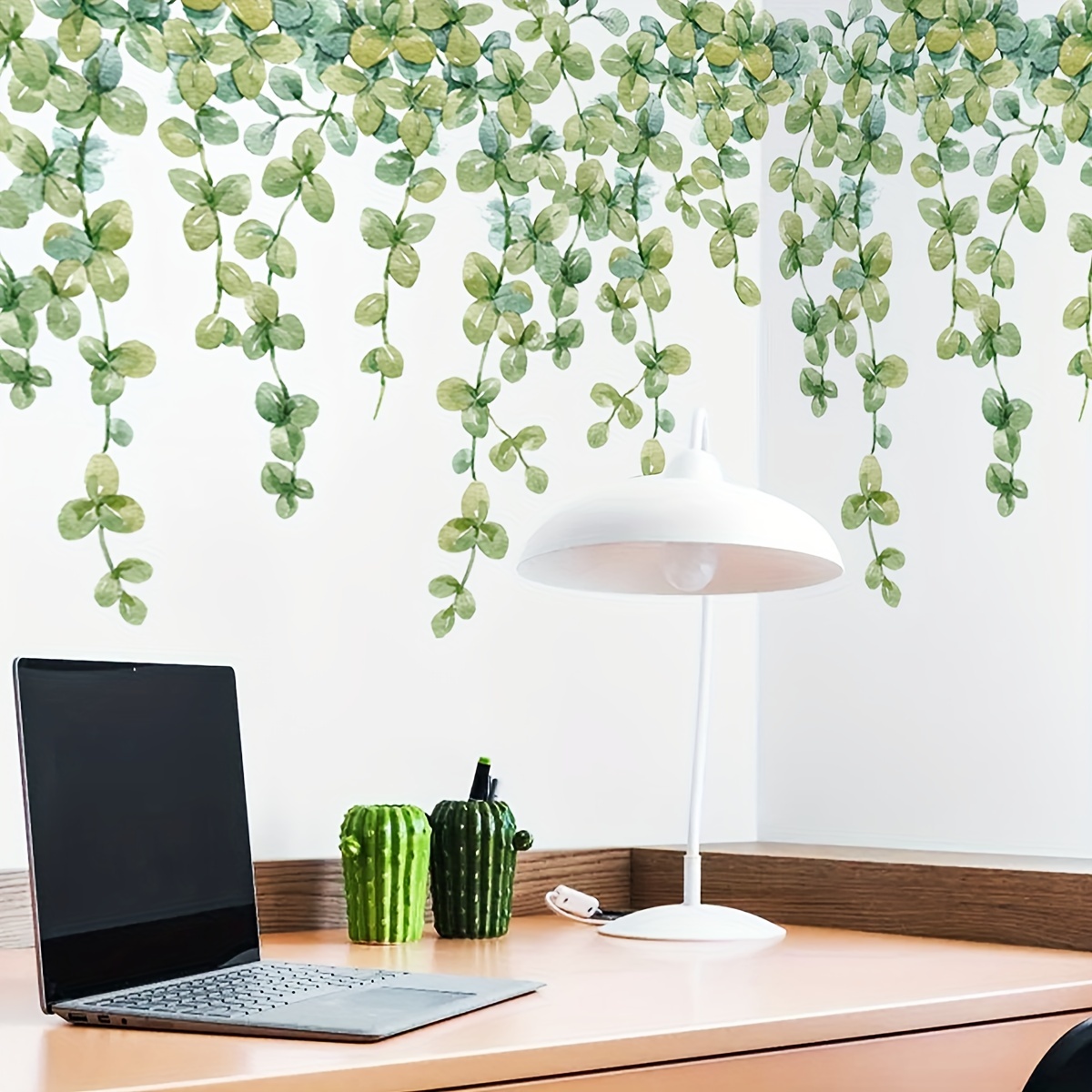 Hanging green leaves plant decals - TenStickers