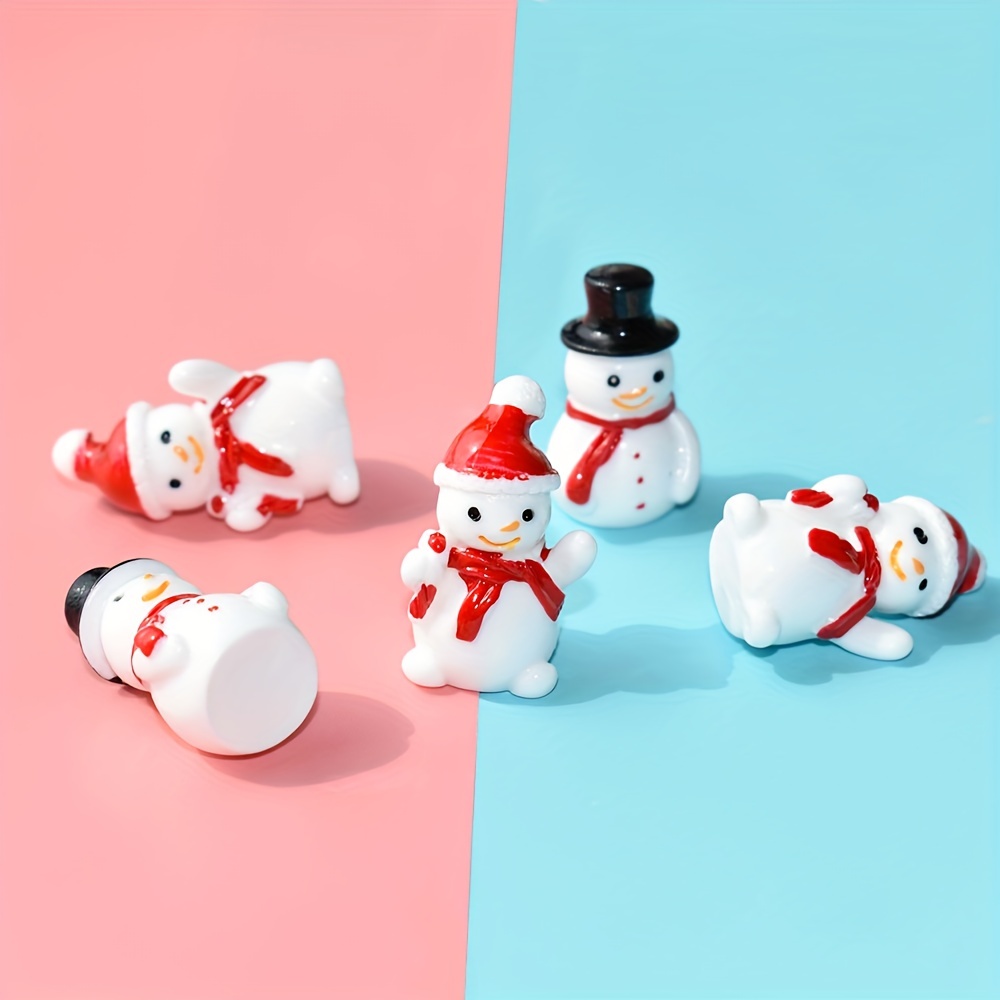 Snowman with Star Christmas Miniature Charm Resin Home Décor Accessori