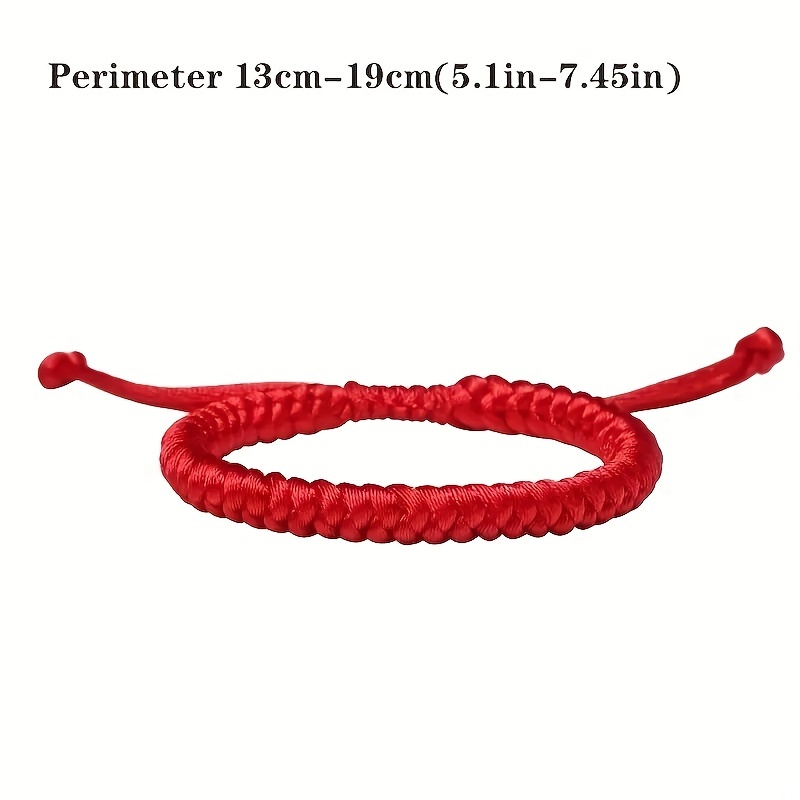 Lucky Rope Bracelet with Adjustable Red Thread Knot