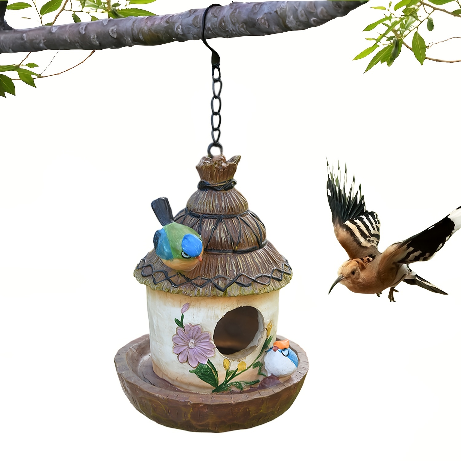 Mangeoires à oiseaux sauvages en plastique, mangeoire suspendue avec perche  pour l'extérieur, étanche à la