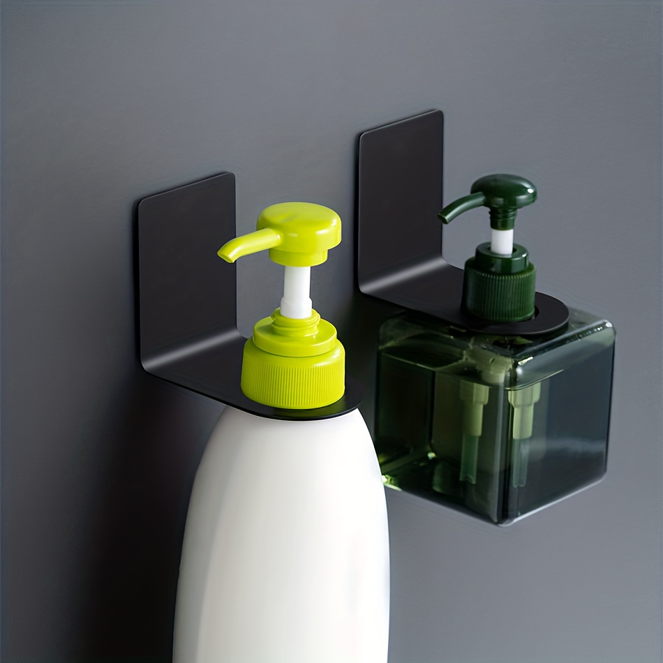 2pcs Shower Gel Bottle Rack Hook Self Adhesive Wall Mounted