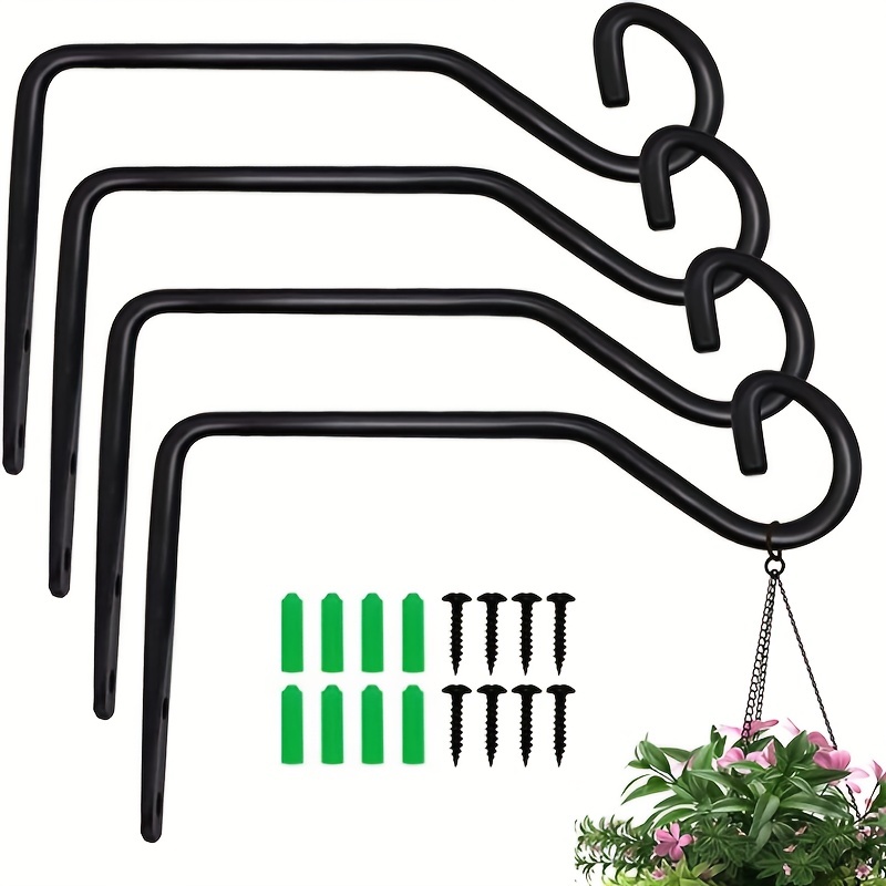 4pcs Hanging Plant Brackets With Hook Indoor Outdoor Hanging Lantern Bird  Feeder Flower Basket Decoration For Yard Patio Porch Garden Backyard, Check Out Today's Deals Now