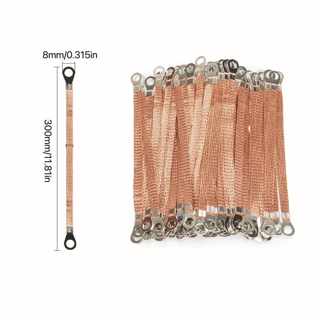  NICHANGHUA Tinned Copper Wire Braided Cable 25mm2 Grounded Line  Connection Copper Stranded Wire Copper Ground Copper with Copper Terminal  (Length : 0.4 Meters, Specification : 25 Squre) : Industrial & Scientific