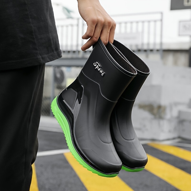 Mens Solid Pvc Rain Boots Slip On Non Slip Durable Waterproof Comfy Rain  Shoes For Outdoor Working Fishing - Sports & Outdoors - Temu New Zealand