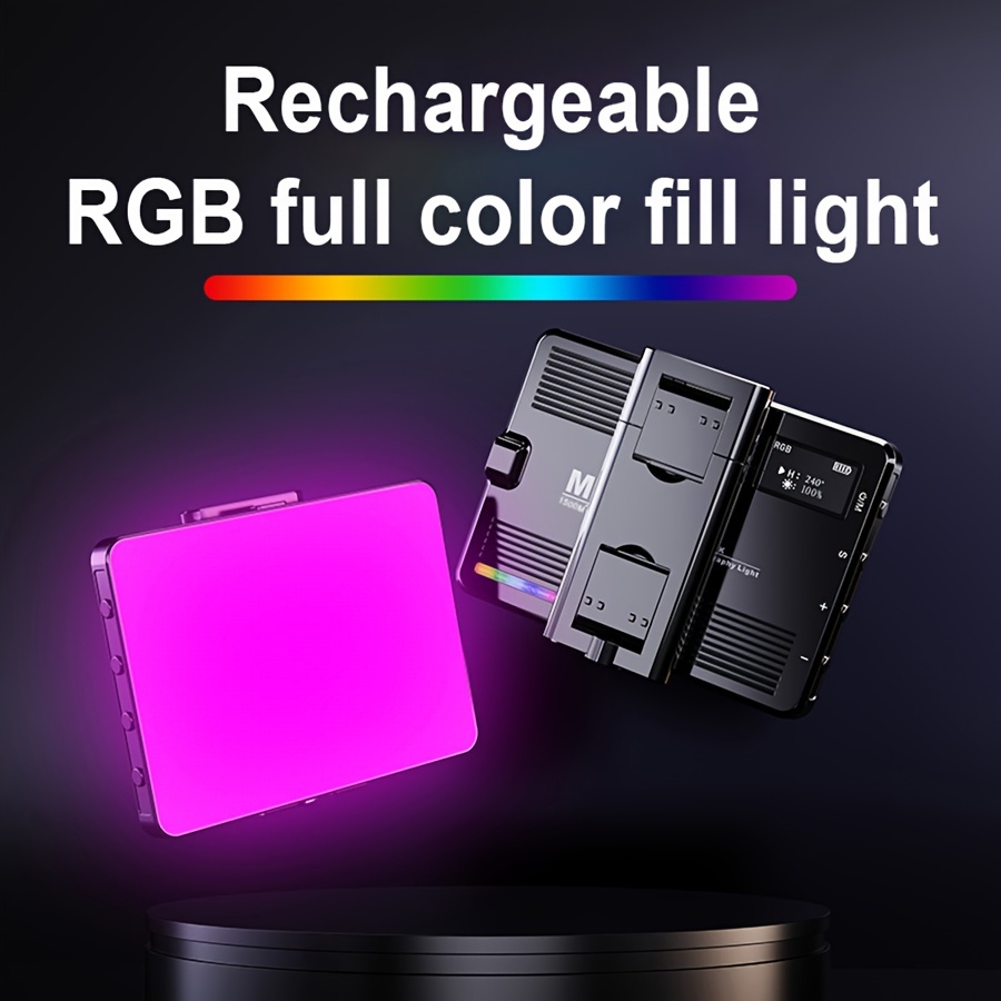 Luz de cámara/luz de video, luz de fotografía portátil LED ultrafina, luz  de botón regulable de dos colores, lámpara de llenado, pantalla LCD