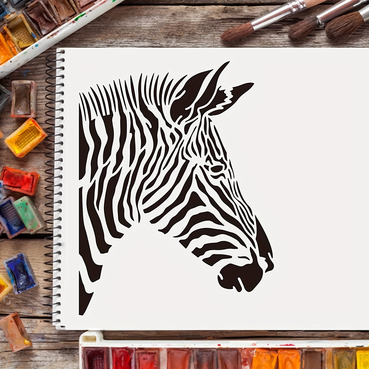 1pc Zebra Disegno Pittura Stencil Modelli 29.7x21cm Zebra Pattern Plastica  Stencil Decorazione Rettangolo Riutilizzabile Stencil Per Pittura Su Legno