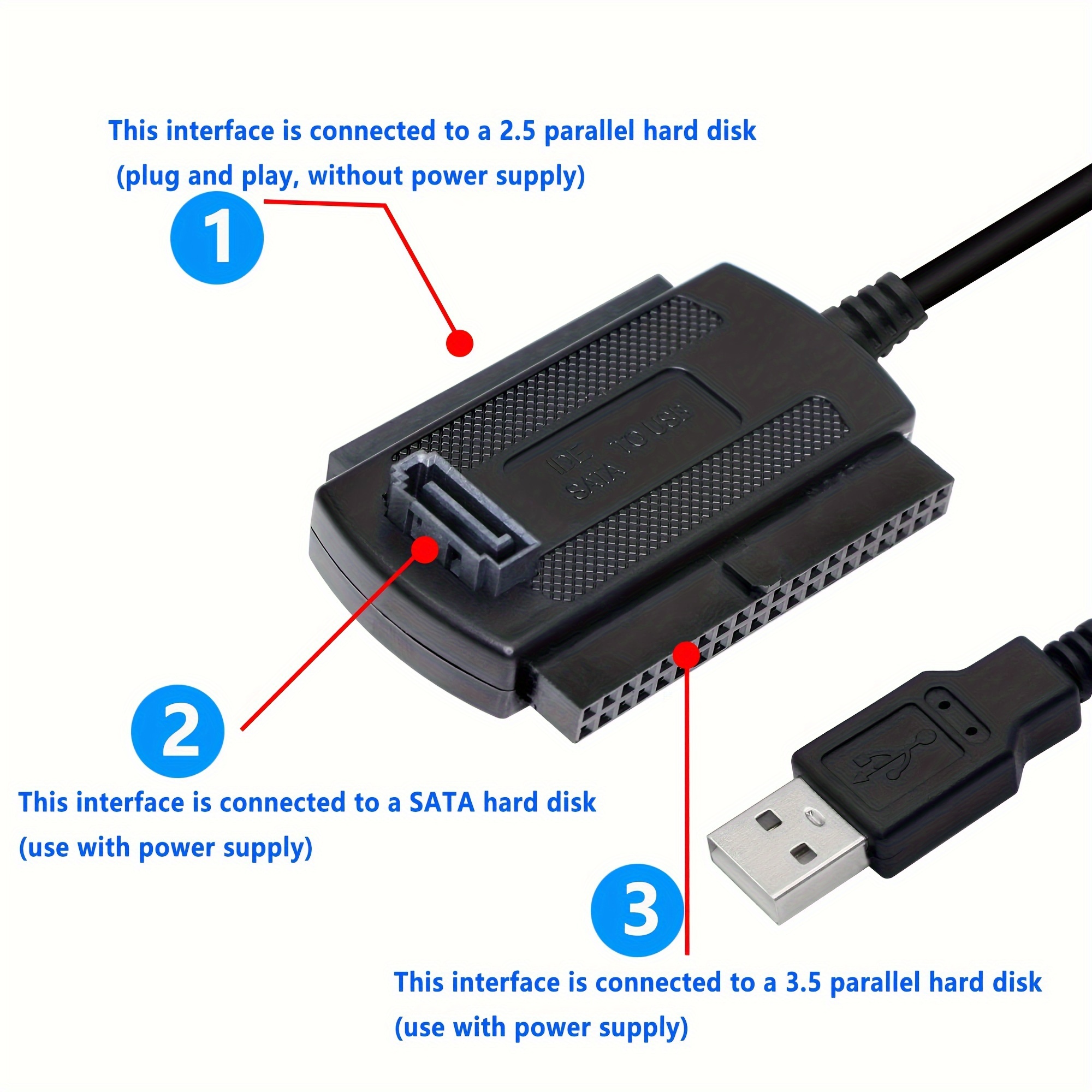 Adaptateur De Câble De Convertisseur USB Vers SATA IDE USB - Temu