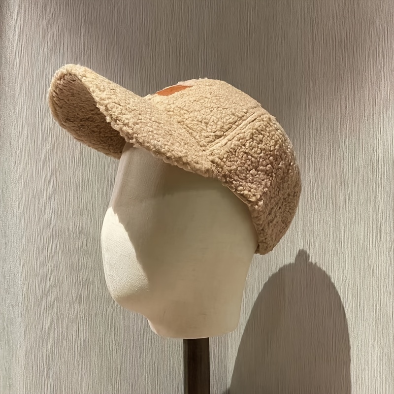  Gorra de béisbol de cuero de invierno sólido para