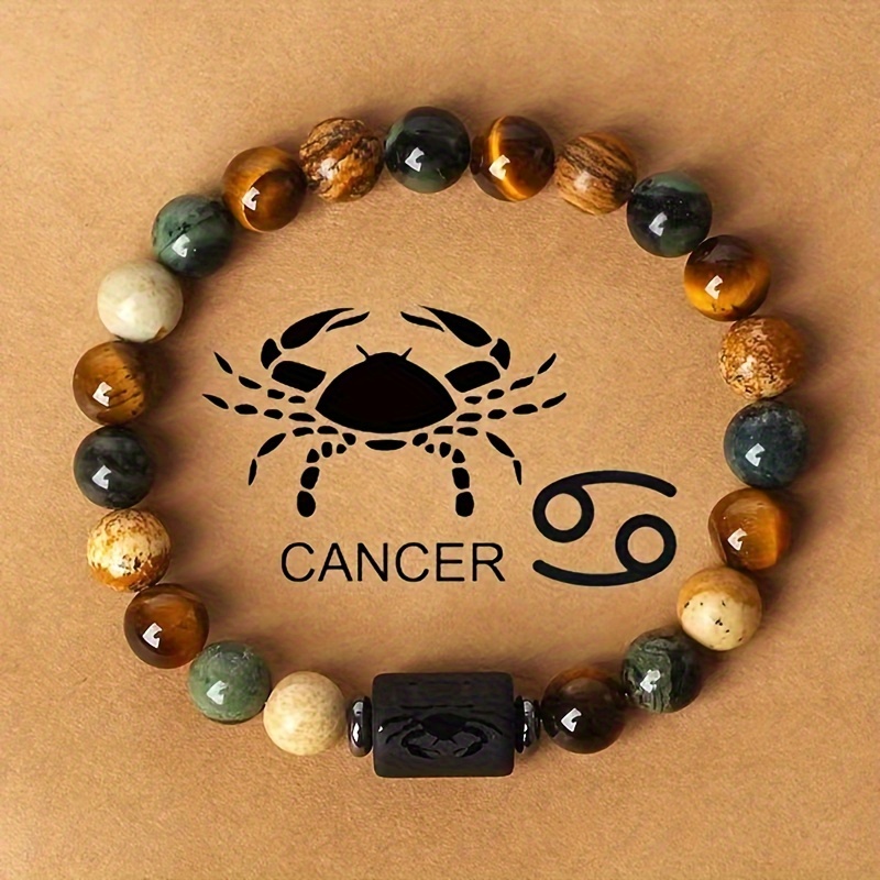 Zodiac Sign Stone Beaded Bracelets for Couples