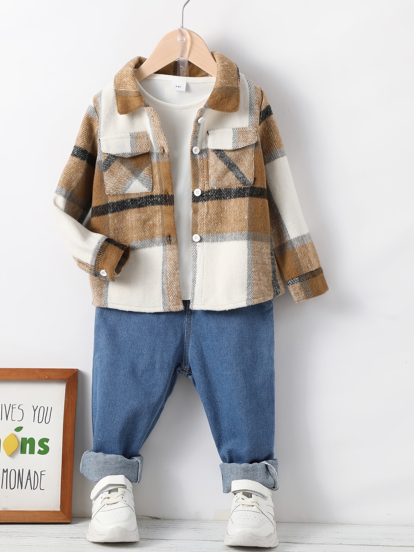 boys button long sleeve shirts + matching jeans kids - Temu Australia