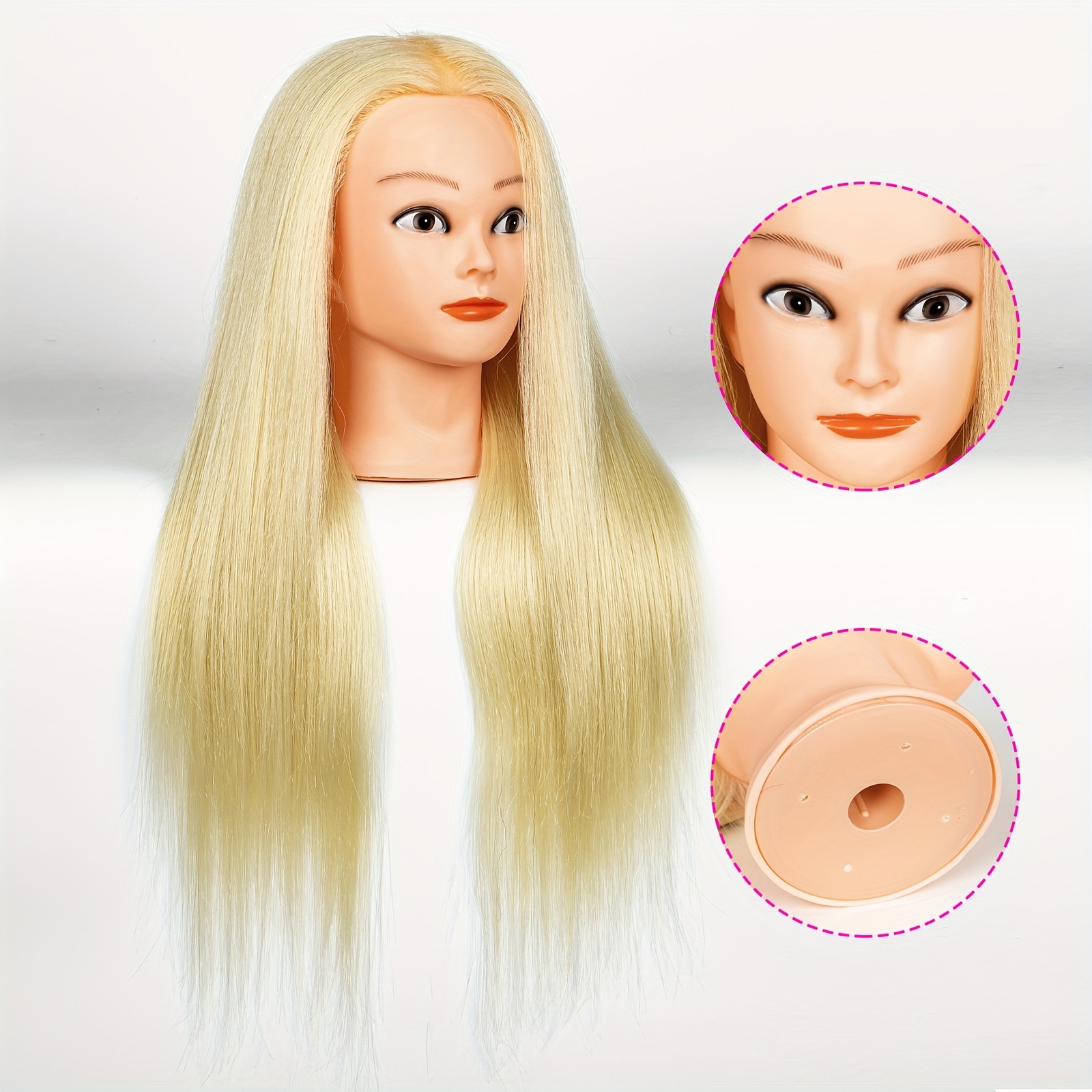 Synthetic Fiber Mannequin Head with Long Hair, Hairdresser