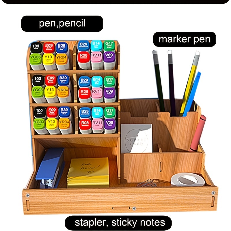 Organiseur Bureau Porte stylos Porte crayons Caddy Bureau 5 - Temu