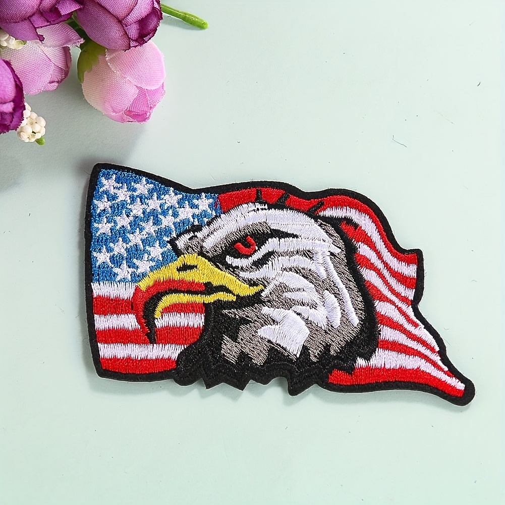 Eagle Embroidered Patch,iron on Patch,american Flag Badge,applique,sew  On,edge Burn Out,backpack Emblem, Fabric Patch,10.5cm12.2cm,c021 