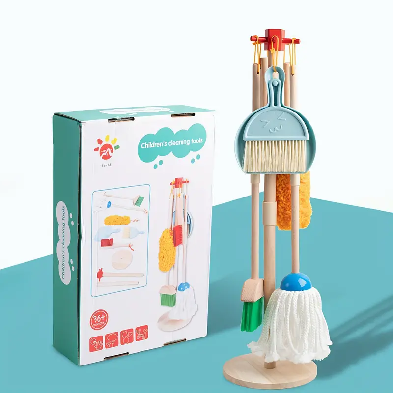 Wooden Kids Cleaning Set For Toddlers