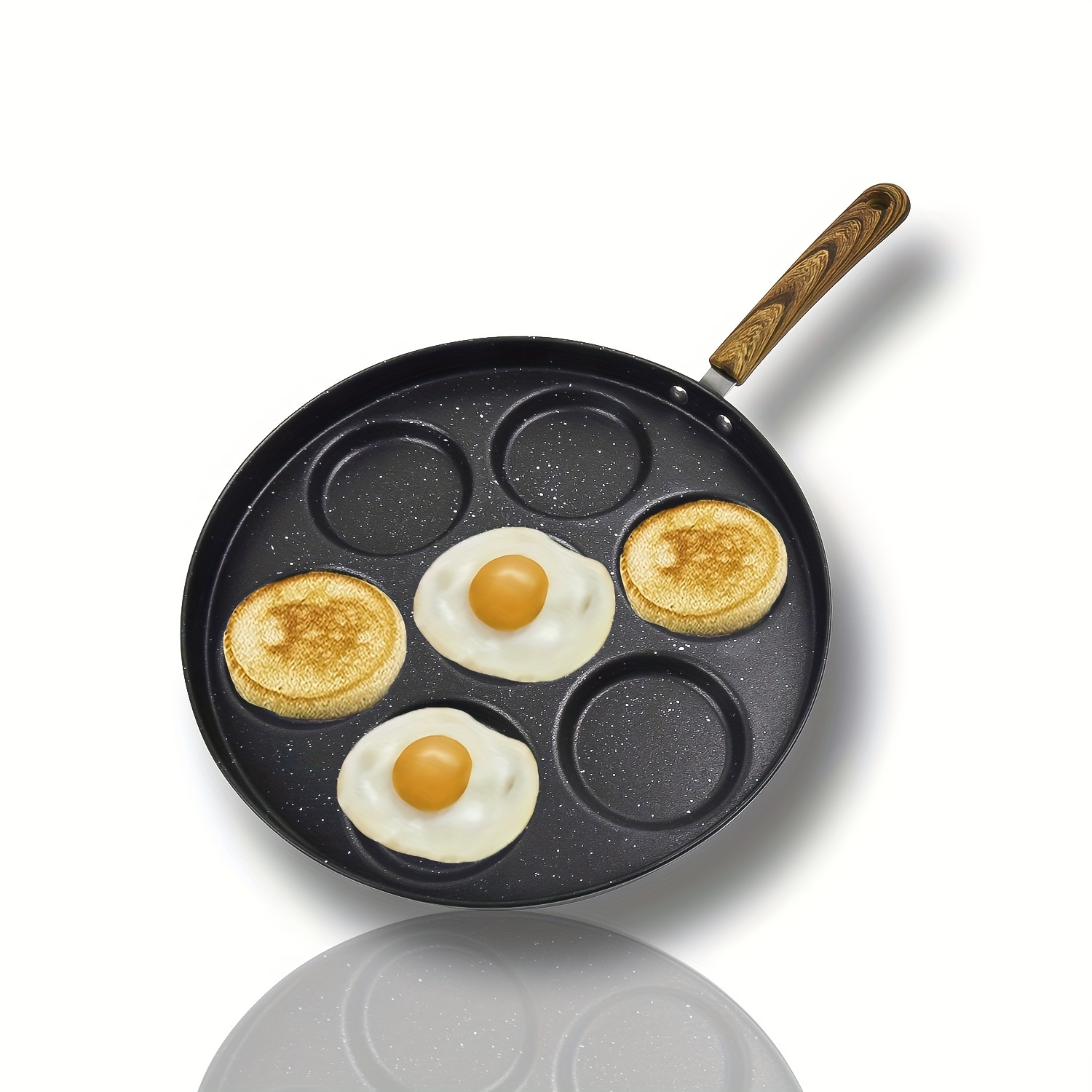 Perfect Double Sided Pancake Maker Pan 4 Round Molds Eggs Crepe Pancake  Flip Pan