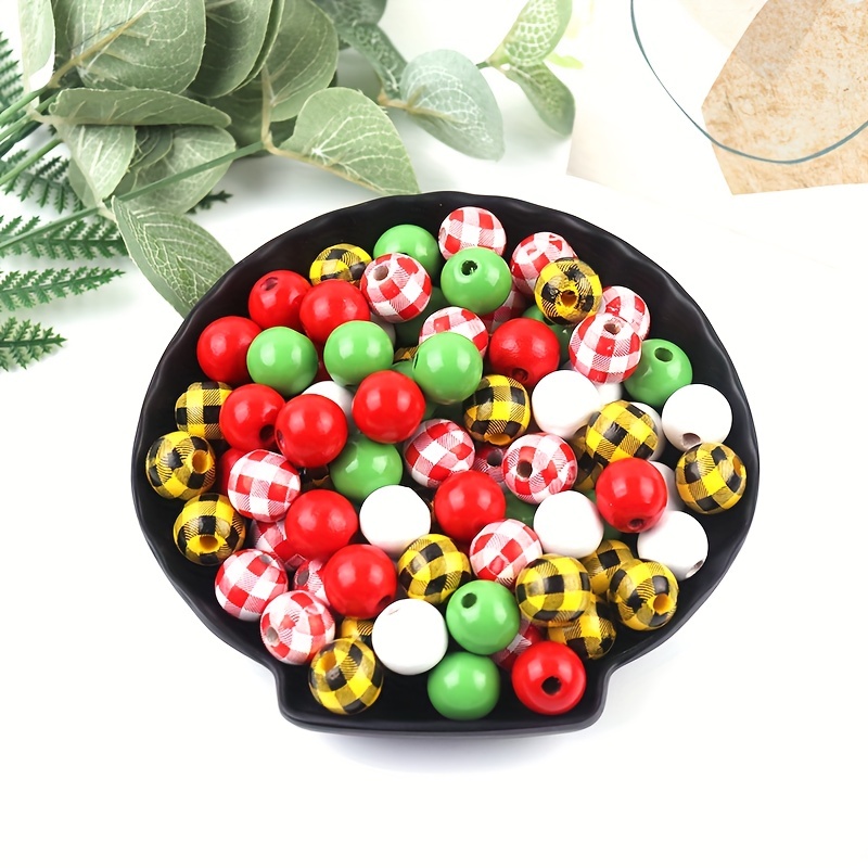 Mixed Color Wooden Beads Diy Jewelry Accessories Pendant - Temu
