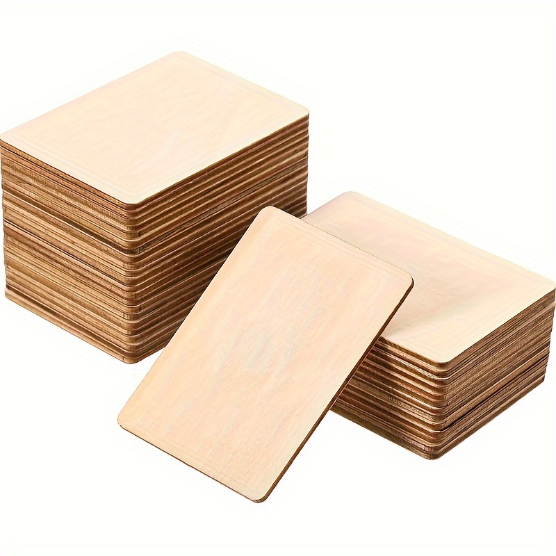 2mm Wood Pieces 4x4 Inch Blank Wood Squares Natural Wooden Square Cutouts  Tiles Wooden Squares Ornaments For DIY Crafts, Painting, Engraving, Scrabb