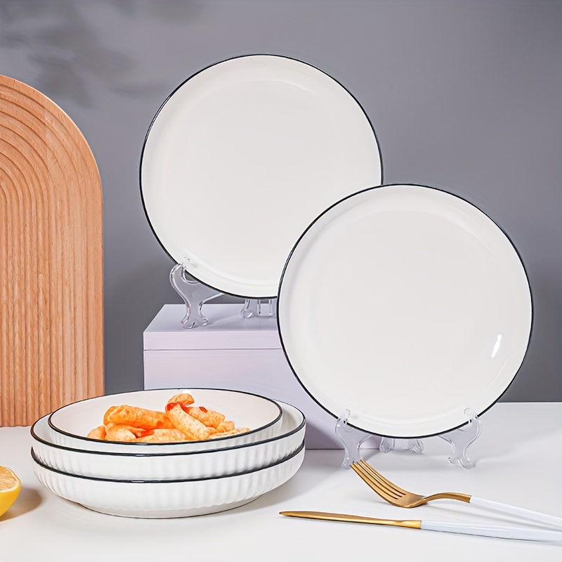Creativo rosa blu bordo dorato piatti stoviglie Barbecue piatto di Pasta  insalatiera in ceramica ciotola da Dessert stoviglie da cucina porcellana -  AliExpress